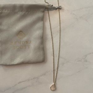 Kendra Scott Pendent Necklace - Gold Clear Stone